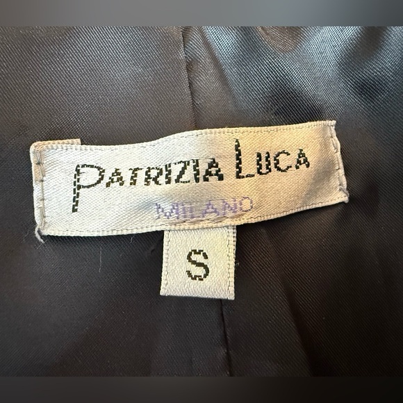 PATRIZIA LUCA Black Leather Jacket Bold Floral Print and Tailored Fit/size S - Picture 12 of 12